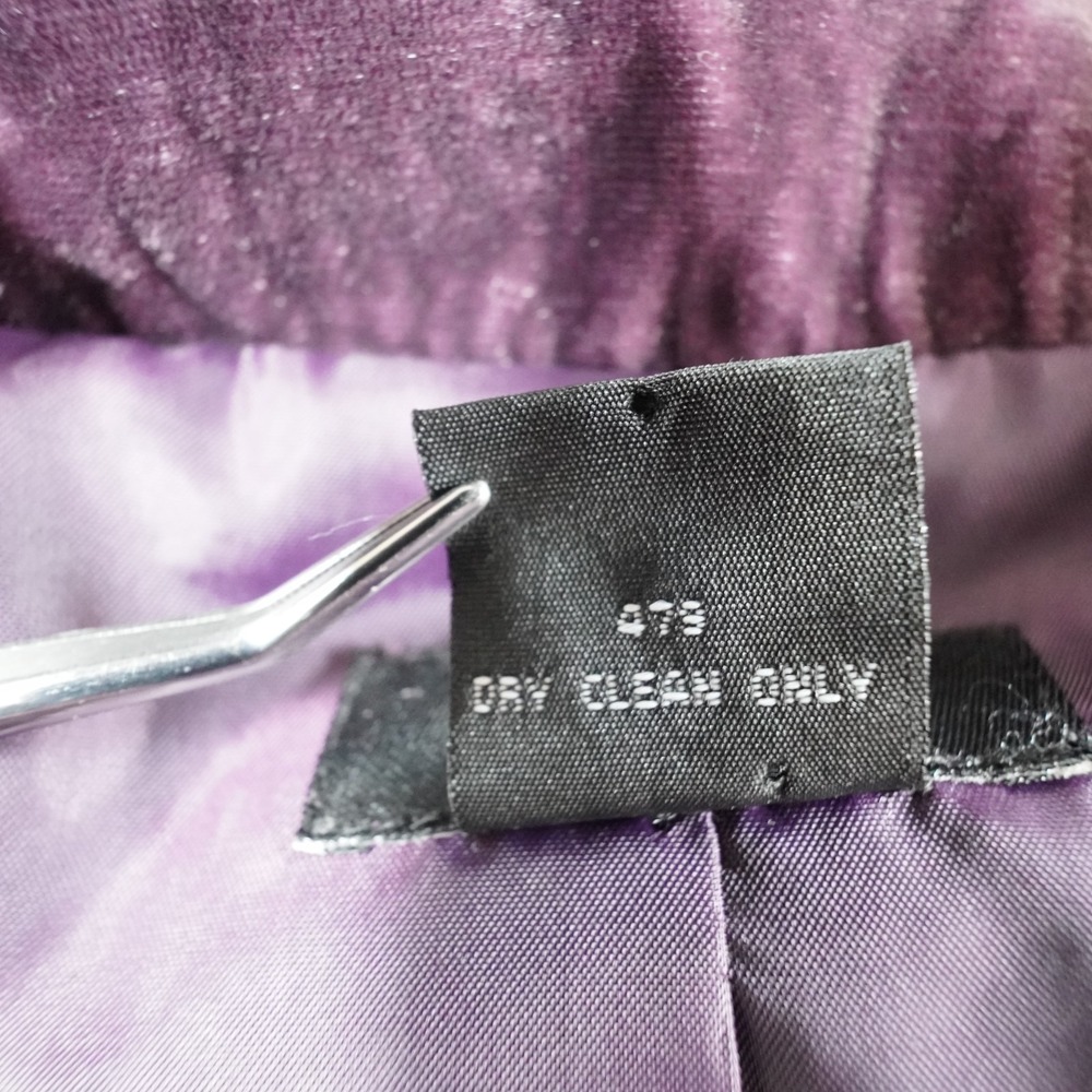 Cami Velvet Blazer Jacket Womens 6 Purple Y2K Whimsigoth Belted Pockets Party - Picture 11 of 13